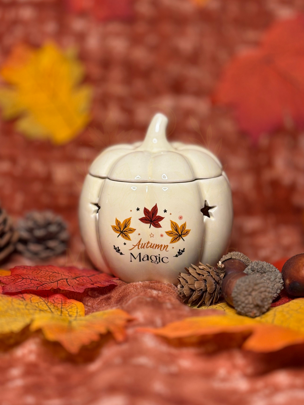 Brûleur d'huile citrouille d'automne blanc