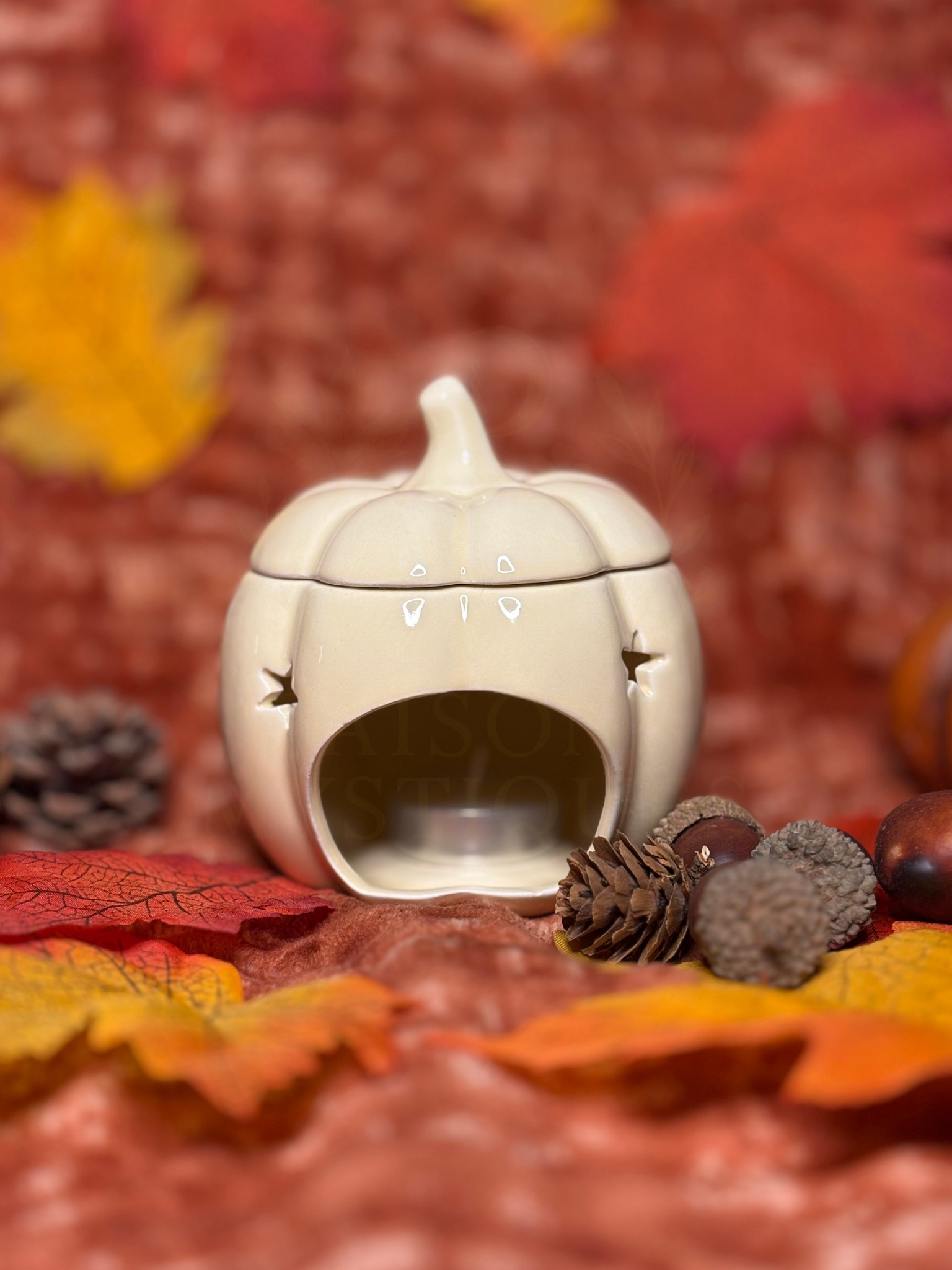 Brûleur d'huile citrouille d'automne blanc