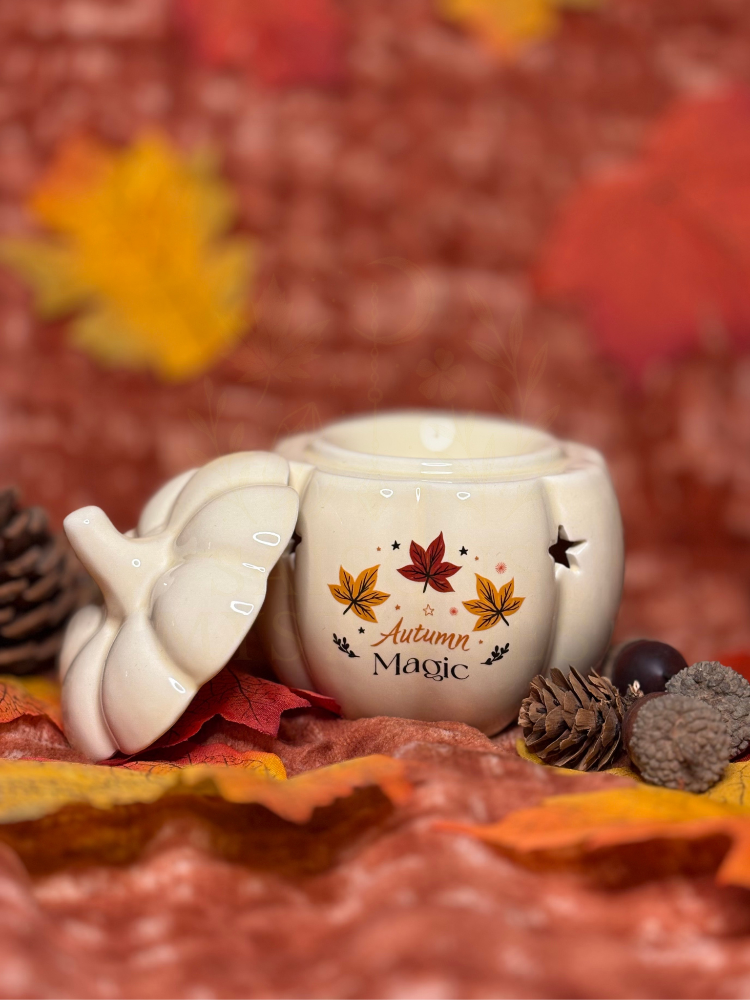 Brûleur d'huile citrouille d'automne blanc