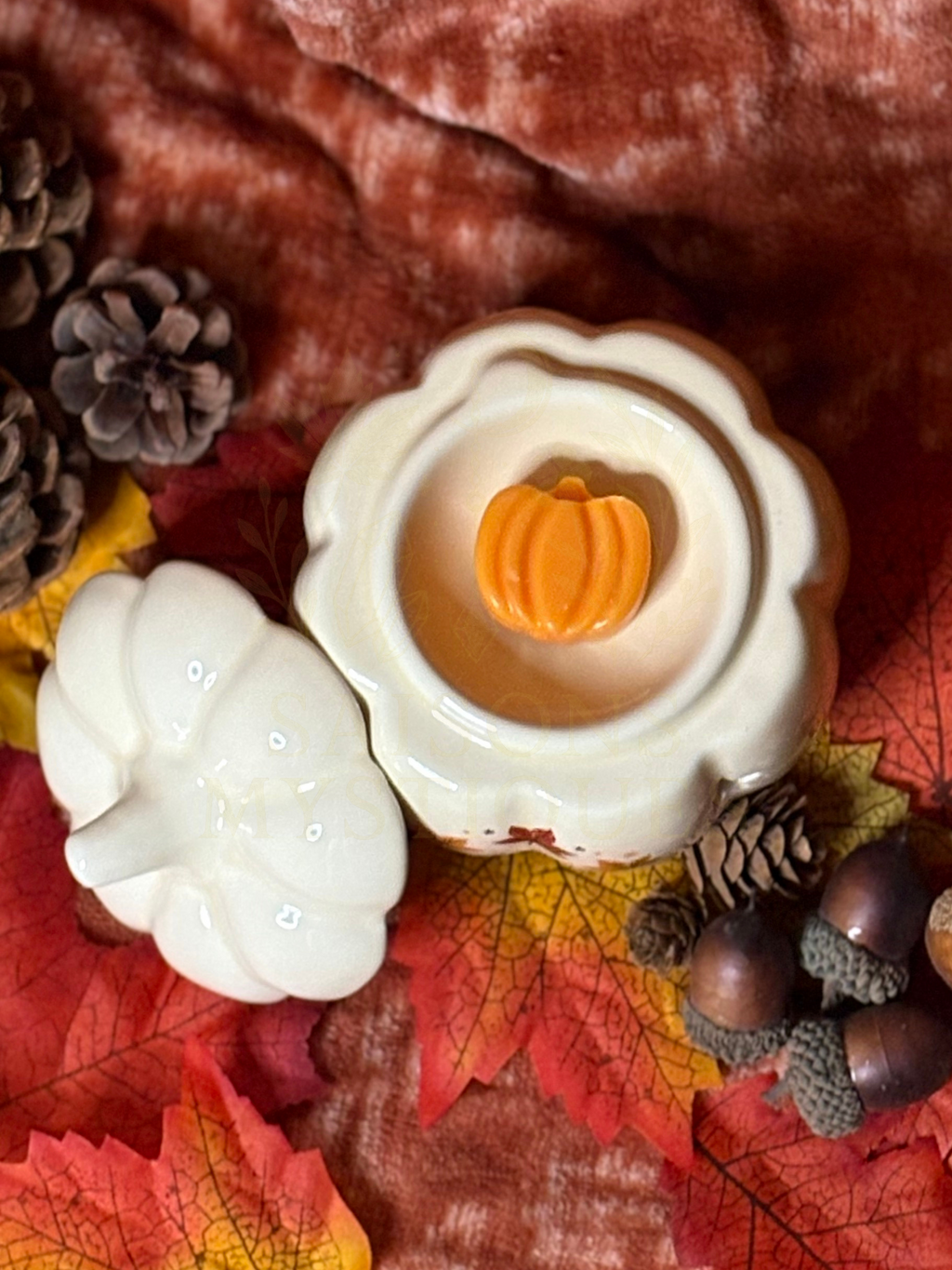Brûleur d'huile citrouille d'automne blanc