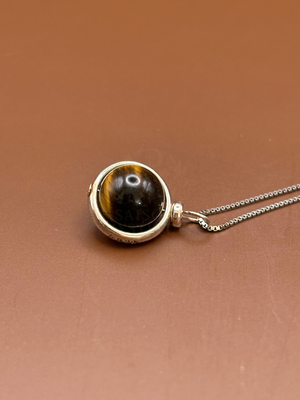 Collier en argent Oeil de Tigre