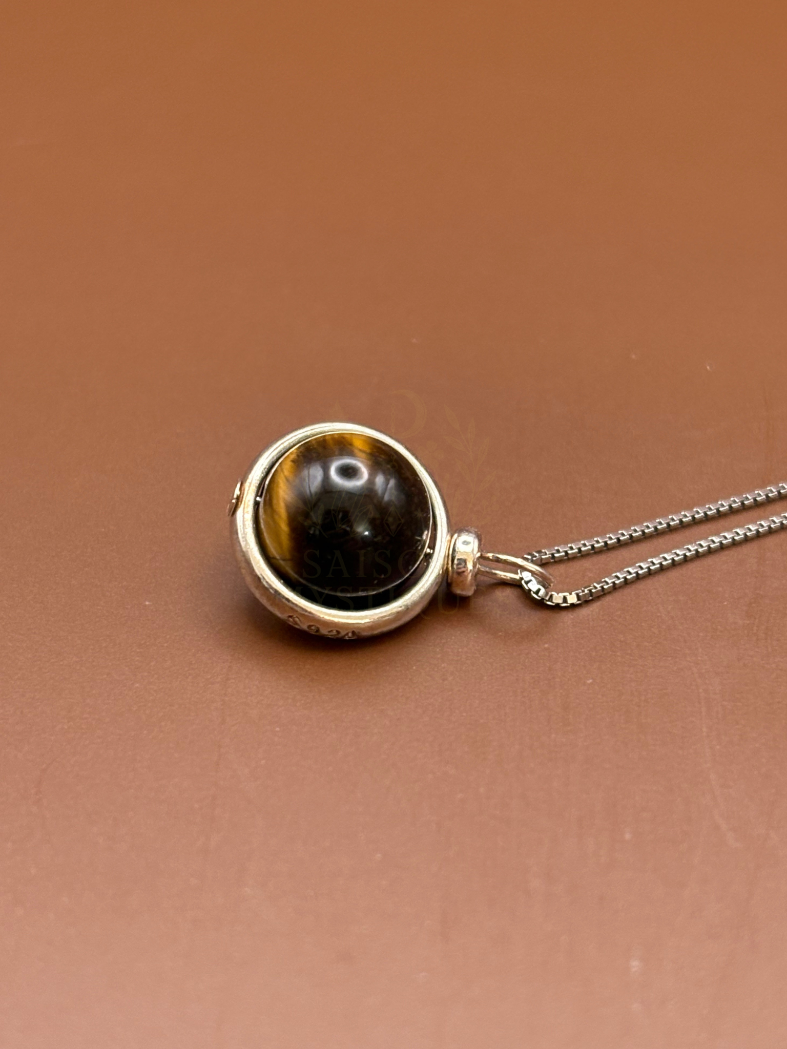 Collier en argent Oeil de Tigre