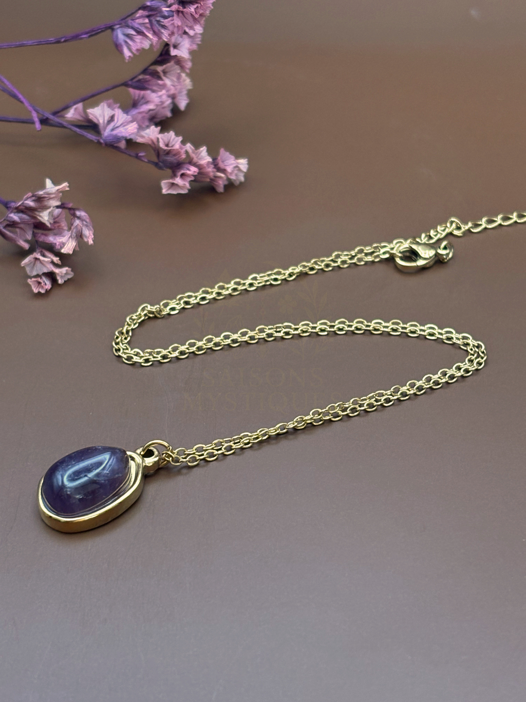 Collier doré Améthyste