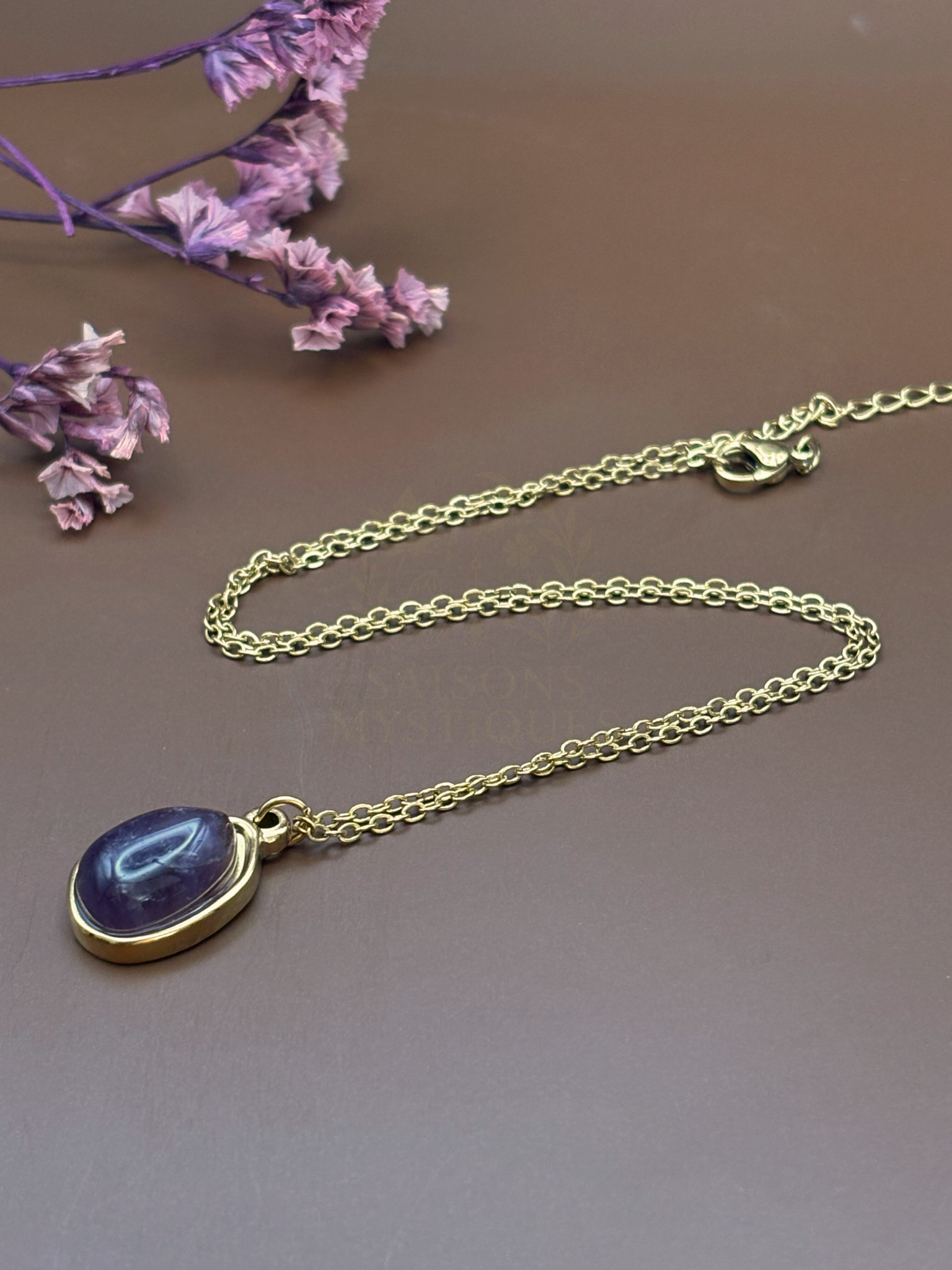 Collier doré Améthyste