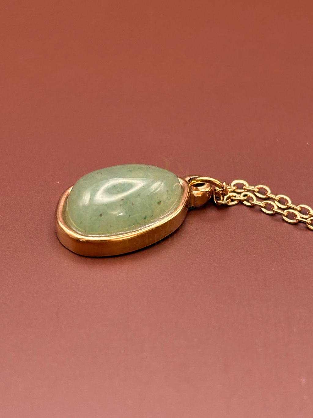 Collier doré Aventurine Verte