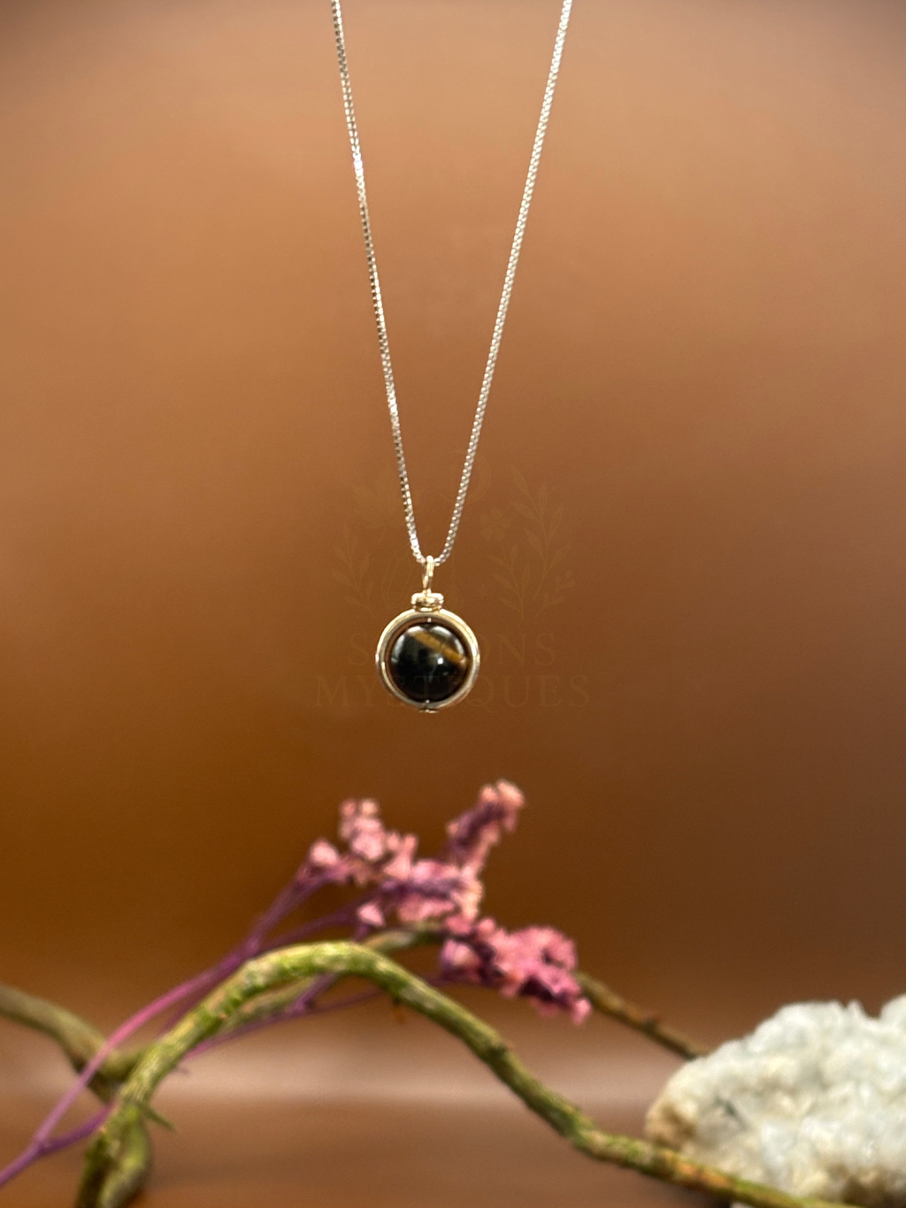 Collier en argent Oeil de Tigre