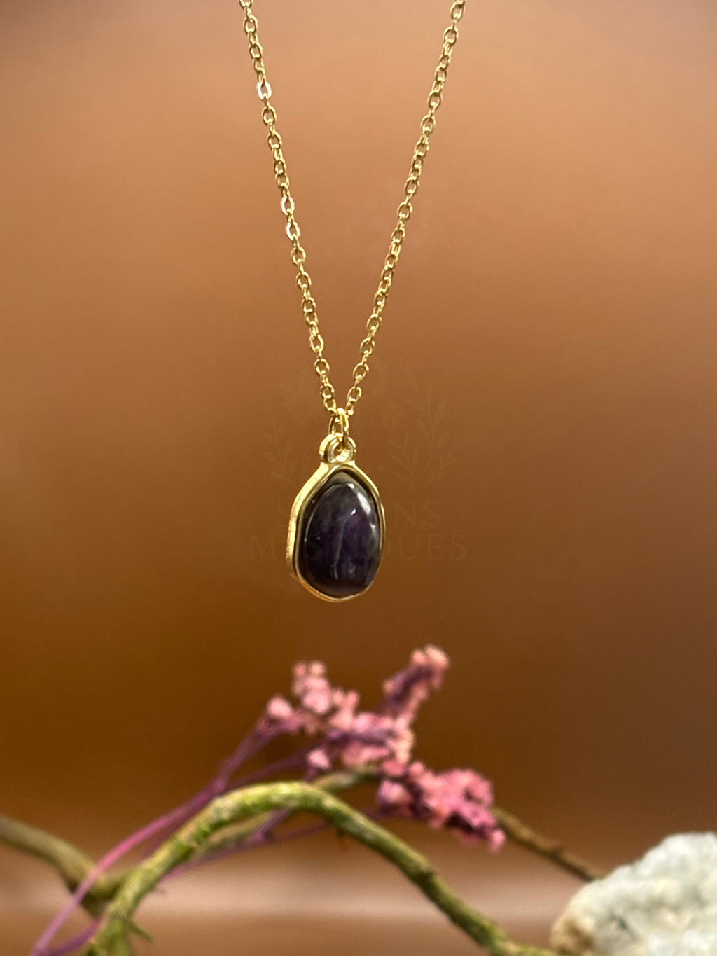 Collier doré Améthyste
