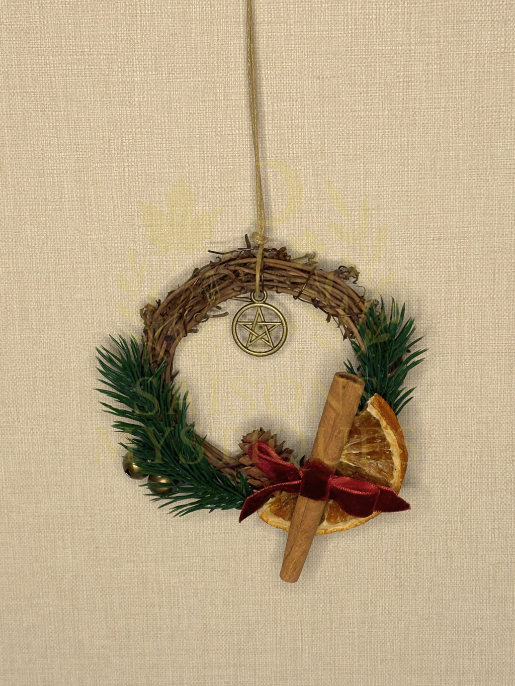 Couronne de Yule artisanale