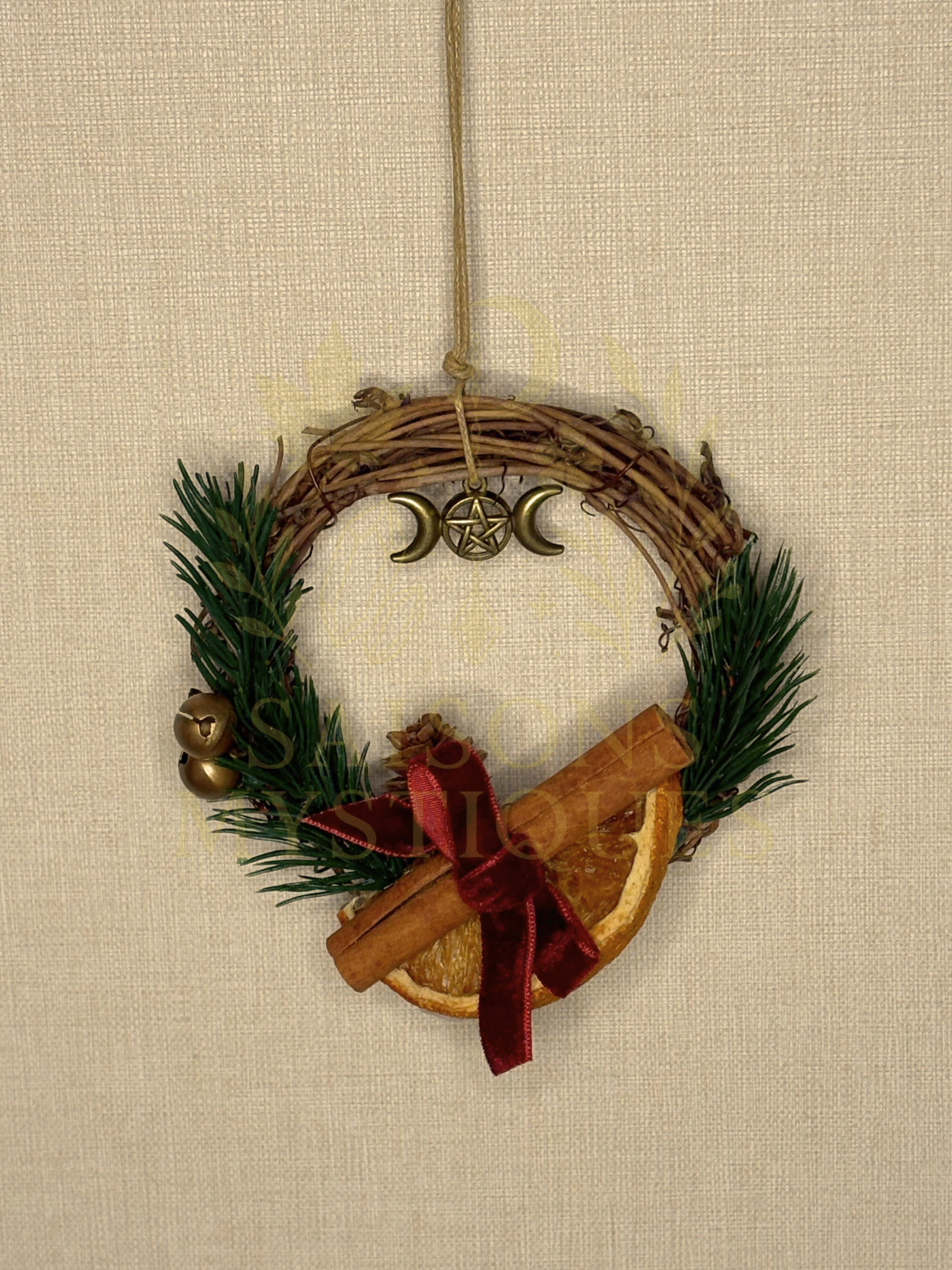 Couronne de Yule artisanale