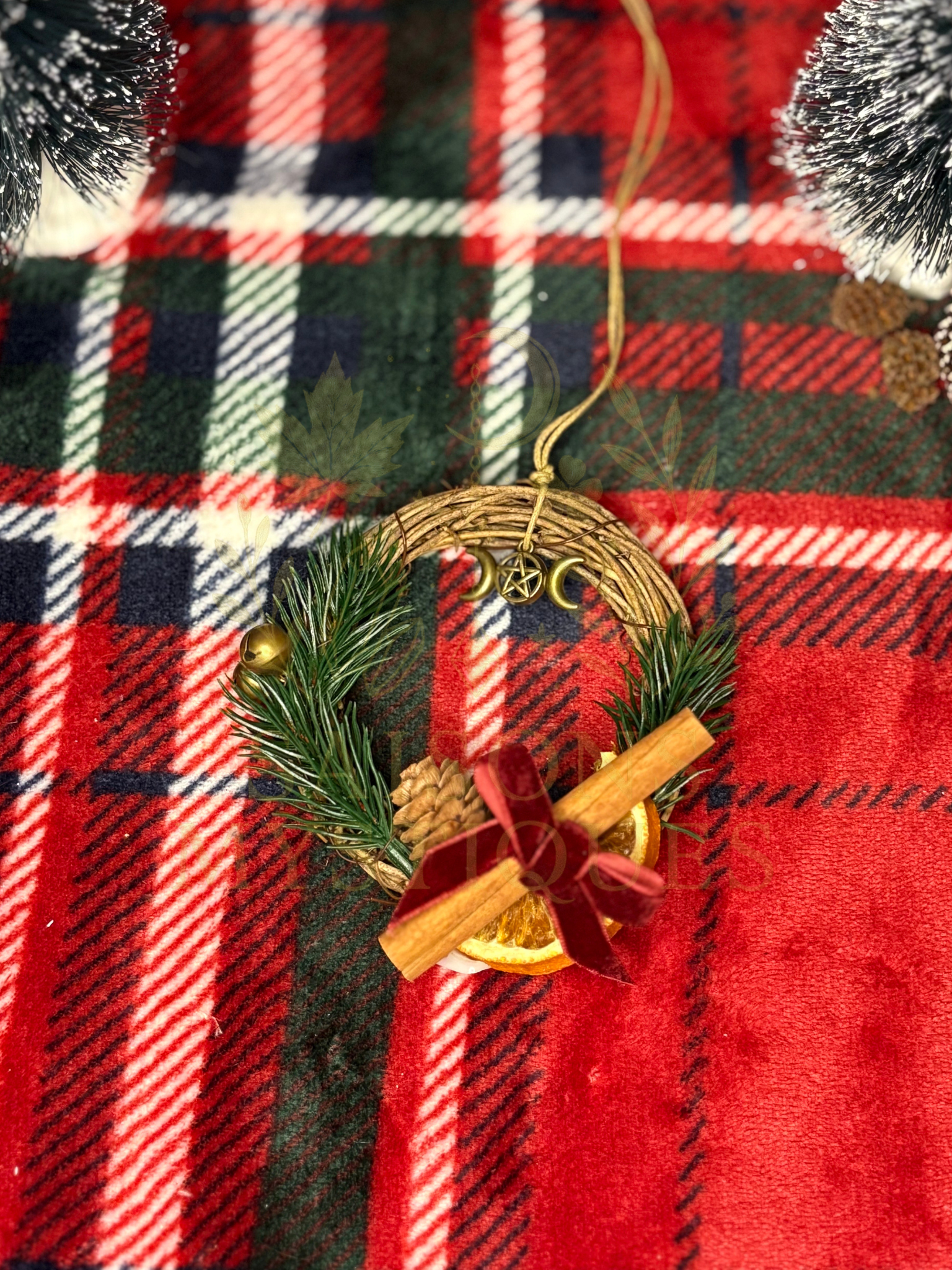 Couronne de Yule artisanale