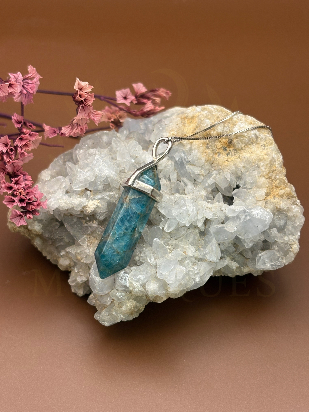 Pendentif Apatite Bleue